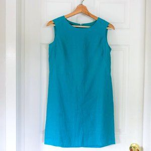 Lafayette 148 NY Teal Linen Mini Dress Size 0. NWT